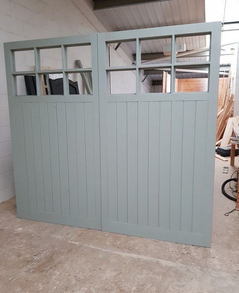 Cottage Garage Doors, Insulated Garage, Carriage House Garage Doors, Garage Insulation, Wooden Garage Doors, Garage Door Insulation, House Garage, Wooden Garage, Garage Ideas