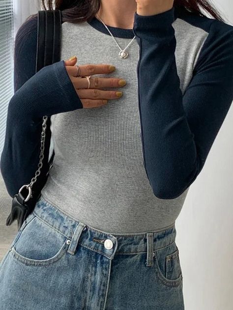 2023 Buy Contrast Color Raglan Slim Long Sleeve Knit under US$18 in Tops&Tees Online Store. Free Shipping with US$69+. Check reviews and buy it today. Style: Casual/Street/Vintage/Sweet/Y2K/Preppy Fabric Content: Polyester Fit Type: Slim Fit #y2k #retro #aesthetic #vintage #vintagestyle #backtoschool #backtoschooloutfits #firstdayofschooloutfit #spring #summer #summerstyle #streetstyle #outfits #ootd #trendyoutfits #fashionista #casualoutfits #knitting #crochet #knit #longsleeve Preppy Fabric, Raglan Knit, Y2k Preppy, Layered Long Sleeve, Preppy Look, Ladies Tee Shirts, Long Sleeve Knit Tops, Fit Check, Long Sleeve Knit