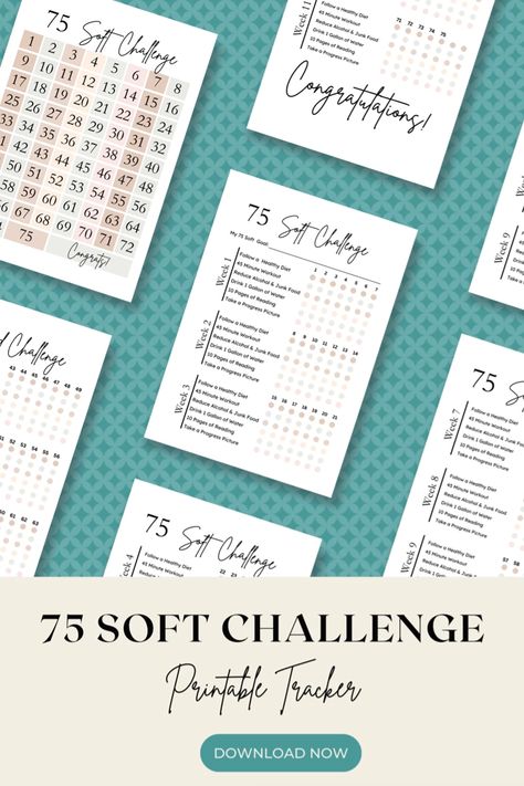 Workout Tracker Printable 75 Soft Challenge Tracker Free, Workout Tracker Bullet Journal, Workout Tracker Template, Fitness Training Women, 75 Hard Challenge Tracker, Workout Tracker Printable Free, 75 Soft Challenge Tracker, Workout Tracker Printable, Tracker Printable Free