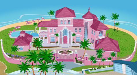 Dream house Barbie Mansion Layout, Victorian Style Mansion, Barbie Mansion, Dream House Layout, Roblox Hacks, Barbie Aesthetic, Sims Houses, House Cartoon, Barbie Dreamhouse