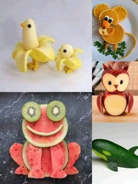 Kids Food Crafts, Fruit Creations, Fruit Platter Designs, Decorações Com Comidas, Food Art For Kids, Food Sculpture, Amazing Food Decoration, Food Shapes, Amazing Food Art