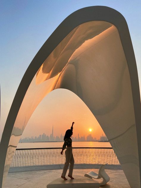 #dubaicreekharbour #dubai Dubai Picture Ideas, Dubai Creek Harbour, Dubai Creek, Cloud Gate, Abu Dhabi, Picture Ideas, Dubai