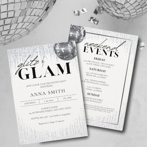 Glitz & Glam Bachelorette Party Invitation Sparkle Party Theme Invitation, Glitz And Glam Invitation Card, Glitz Glam Bachelorette Party, Glitz And Glam Party Invitations, Glitz And Glam Bachelorette Party Theme, Glitz And Glam Invitations, Glitz And Glam Bachelorette Party Decorations, Glitz And Glam Party Ideas, 21 Birthday Ideas Theme