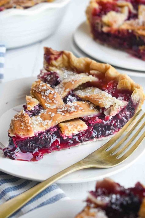 Rhubarb Mulberry Pie • Dance Around the Kitchen Mulberry Pie Filling Recipe, Mulberry Dessert Recipes, Mulberry Pie Recipe Easy, Mulberry Pie Recipe, Mulberry Pie Filling, Blueberry Rhubarb Pie, Recipes Rhubarb, Lattice Crust, Mulberry Recipes