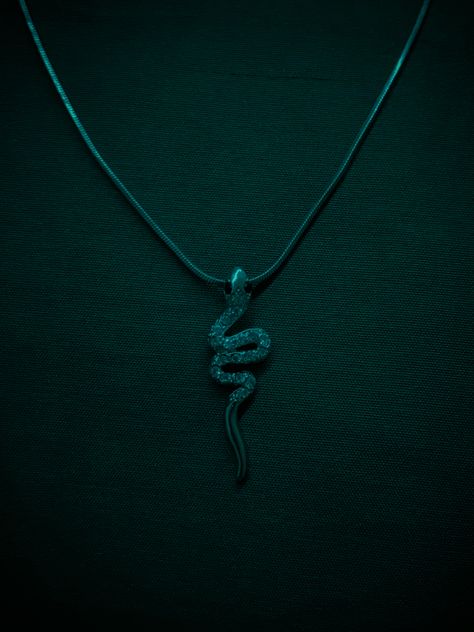 Dark Academia Jewelry Necklaces, Slytherin Necklace Aesthetic, Slytherin Jewelry Aesthetic, Dark Green Snake Aesthetic, Slytherin Aesthetic Clothes, Slytherin Academia, Slytherin Aesthetic Fashion, Dark Academia Slytherin, Slytherin Dark Academia