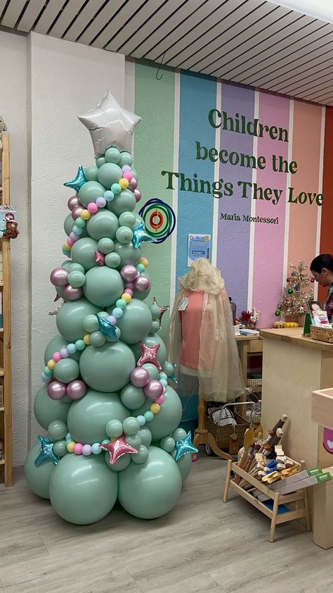 Balloon Christmas Tree, Balloon Christmas, Pastel Balloons, December 7, The Tree, Color Scheme, Color Schemes, Balloons, Pastel