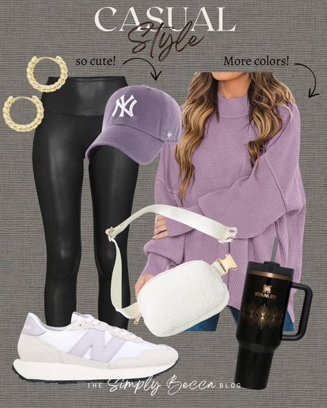 Gym Outfit For Winter, Purple Fall Outfit, Office Casual Outfits Women, Sporty Office Outfit, Colored Leggings Outfit, Trendy Mom Outfits, Outfits Con Jeans, Money Outfit, Best Winter Outfits