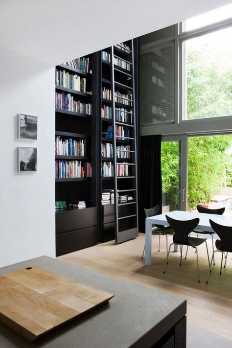 Random Inspiration 119 | Architecture, Cars, Girls, Style & Gear Tall Bookshelves, Home Libraries, Opposites Attract, Design Del Prodotto, Vintage Diy, In The Room, Home Library, Modern Dining Room, The Room