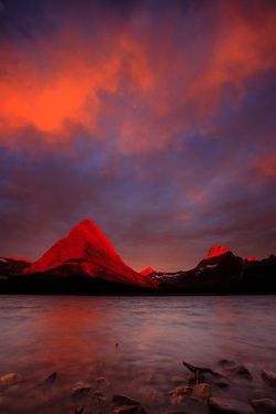 Fire In The Sky, Red Mountain, Montana Usa, Glacier National Park Montana, Sky Mountain, Image Nature, Color Photo, Glacier National, Glacier National Park