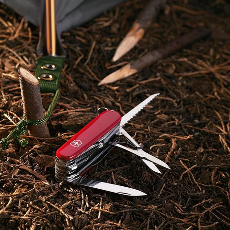 Amazon.com: Victorinox Swiss Army SwissChamp Pocket Knife, Red: Power & Hand Tools Backpacking Essentials, Victorinox Swiss Army Knife, Knife Storage, Red Pocket, Victorinox Swiss Army, Army Knife, Cool Knives, Camp Knife, Pocket Knives