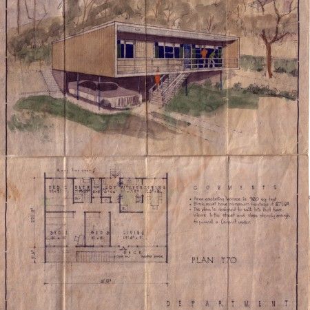 Out of the box - Beachcomber House : Beachcomber House Future Architect, Housing Plan, Upstairs Laundry, Mid Century Houses, Mid Century Modern Architecture, Post And Beam Construction, Pole House, Midcentury House, Modern Floor Plans