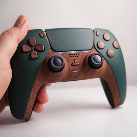 Some more earth tones. #ps5games #ps5controller #ps5 #playstation5 #playstation5games #playstation5controller #ps #ps4 #ps2 #earthtones #cozygaming Nature Gaming Setup, Ps5 Setup, Custom Ps5 Controller, Nerdy Decor, Aesthetic Gaming, Custom Controller, Gaming Desk Setup, Gaming Space, Playstation Controller