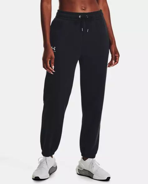 Women's UA Essential Fleece Joggers, Black Under Armour Sweatpants, Womens Athletic Outfits, Heather White, Pants And Leggings, Fleece Joggers, Under Armour Women, Athletic Outfits, Cotton Fleece, Womens Sweatpants