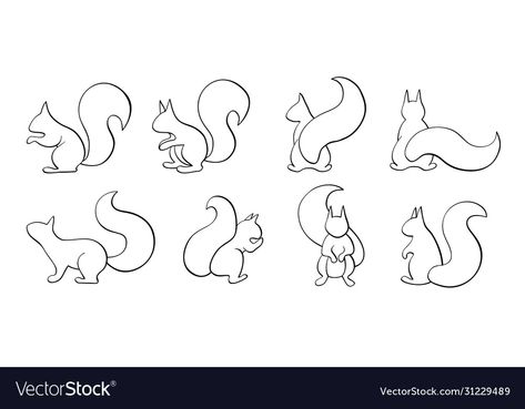 Squirrel Outline Tattoo, Squirrel Line Drawing, Squirrel Outline, Squirrel Vector, Calligraphy Lines, Black Calligraphy, Line Drawing, Png Images, Art Inspo