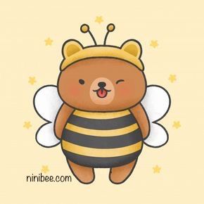 Cute Bear Costume, Bee Cartoon, Bear Costume, Cute Bear, Premium Vector, Hand Drawn, Bee