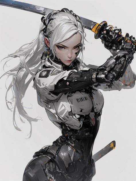 Cyborgs Art, Chinese Warrior, Female Armor, Cyberpunk Anime, Arte Cyberpunk, Fantasy Collection, Cyberpunk Character, Anime Canvas, Cyberpunk Art