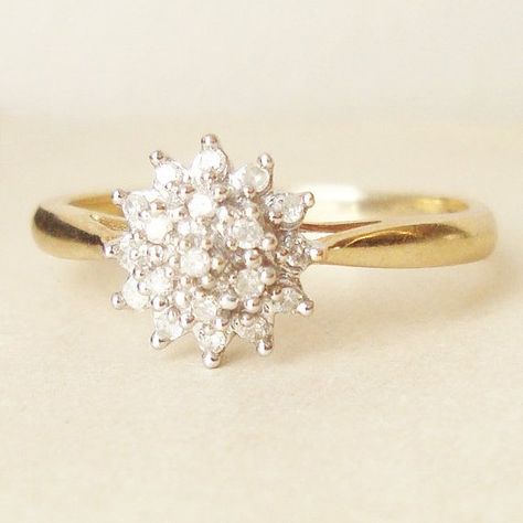 Flower Cluster Ring, Big Wedding Rings, Simple Engagement, The Bling Ring, Flower Engagement Ring, Flower Cluster, Vintage Engagement Ring, Simple Engagement Rings, Cluster Engagement Ring