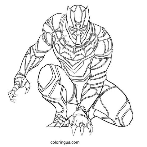 Black Panther - Free Printable Black Panther Coloring Pages Coloring Pages Black Panther, Black Panther Cartoon Drawing, Black Panther Coloring Pages Free Printable, Dessin Black Panther, Black Panther Coloring Pages, Coloring Pages Marvel, Panther Coloring Pages, Marvel Coloring Pages, Iron Man Coloring Pages