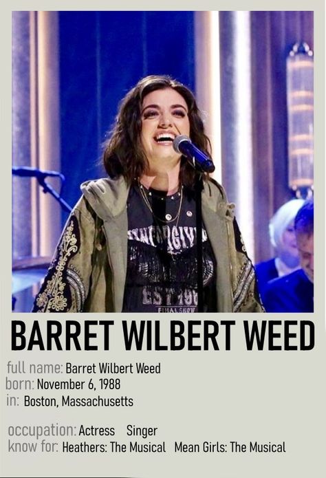 Barret Wilbert Weed Minimalist Polaroid Poster Barret Wilbert Heathers, Barrett Wilbert Heathers, Heathers Poster, Jd Heathers Musical, Barrett Wilbert, Jd Heathers, Minimalist Polaroid Poster, Heathers Movie, Musicals Funny