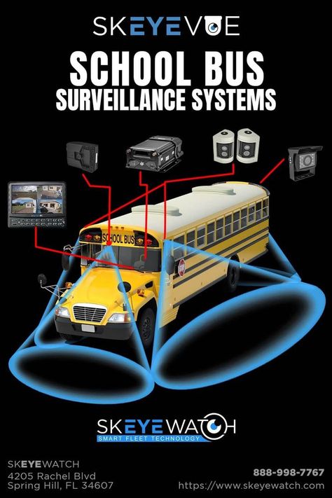 School Bus Surveillance Cameras Charter Bus, Chartered Bus, School Buses, Solid State Drive, School Administration, Surveillance System, Surveillance Cameras, Bus Stop, School Bus