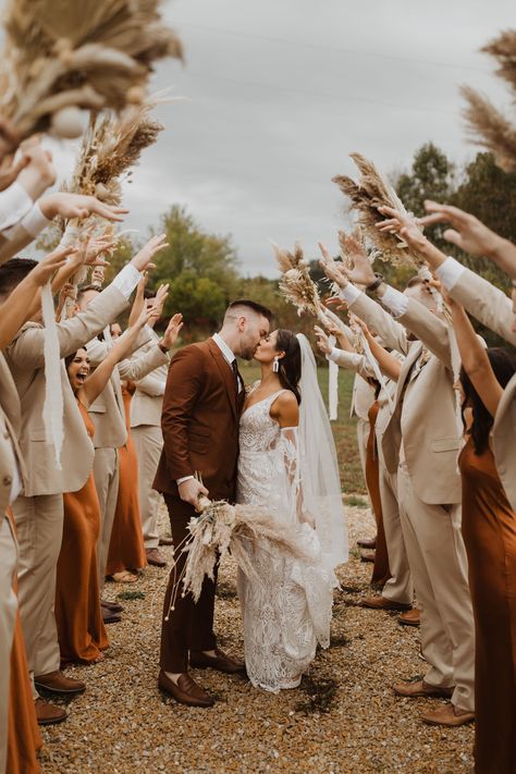 Terracotta Wedding Party, Wedding Groomsmen Attire, Rusting Wedding, Terracotta Wedding, Brown Wedding, Wedding Groomsmen, Wedding Theme Colors, Future Wedding Plans, Orange Wedding