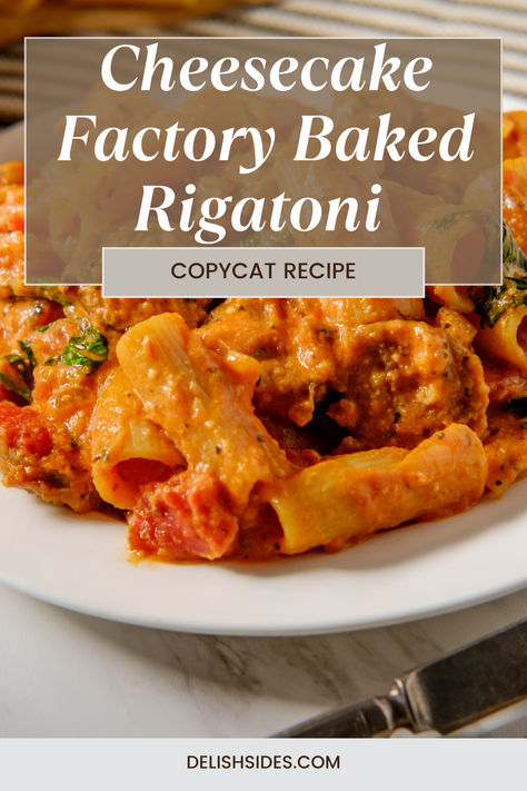 Copycat Cheesecake Factory Baked Rigatoni 5 Cheese Rigatoni, Rigatoni Meat Sauce Recipes, Italian Sausage Rigatoni Pasta, Rigatoni With Ricotta Cheese, Italian Sausage Rigatoni Recipes, Rigatoni With Meatballs, Olive Garden Rigatoni Recipe, Rigatoni And Italian Sausage Recipes, Recipes Using Fontina Cheese