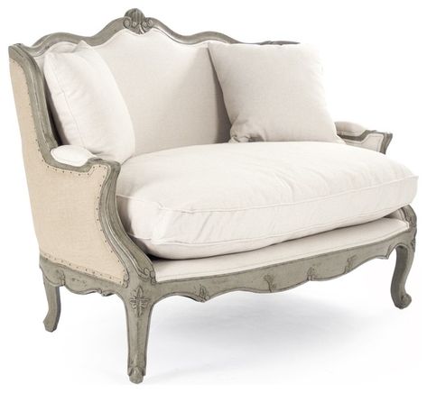 White Settee, French Style Living Room, French Settee, French Country Rug, Elegant Outdoor Furniture, Rustic Furniture Diy, French Sofa, French Country Furniture, French Country Bedrooms