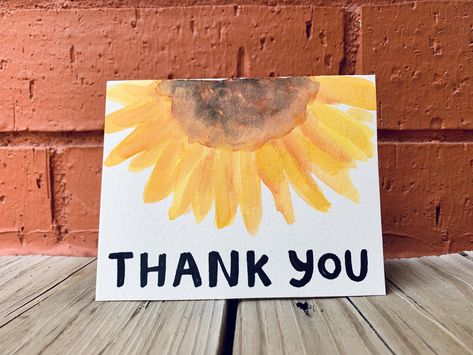 Watercolor Thank You Cards Diy Easy, Watercolour Thank You Card Ideas, Watercolor Thank You Cards Diy Simple, Thank You Card Watercolor Diy, Diy Watercolor Thank You Cards, Easy Watercolor Thank You Cards, Watercolor Cards Thank You, Easy Thank You Cards Diy, Thank You Watercolor