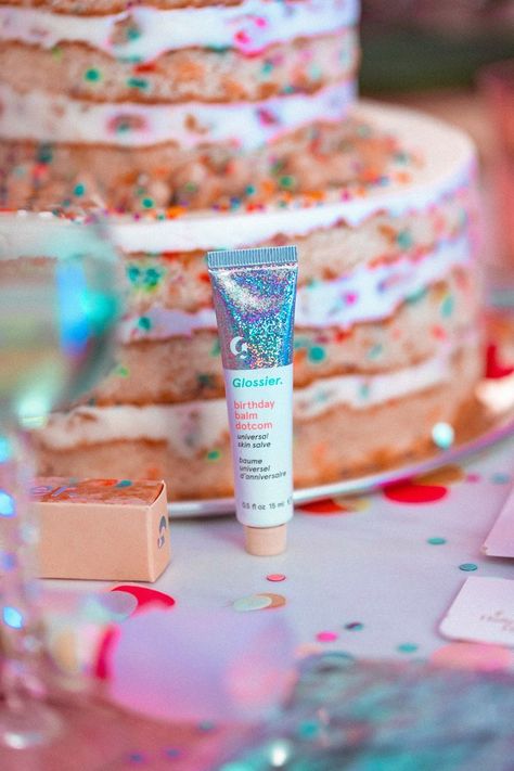 9 Birthday-Cake-Scented Beauty Products — Because Life Should Always Be a Party! Glossier Balm, Glossier Balm Dotcom, 9th Birthday Cake, Glossier Lip Balm, Blusher Makeup, Homemade Moisturizer, Glossy Makeup, Milk Bar, Balm Dotcom