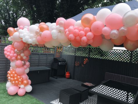 Balloon Arrangements, Canopy Tent, Balloon Garland, White Rose Gold, Balloon Decorations, White Rose, 2nd Birthday, Gazebo, Pink White