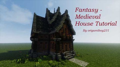 Fantasy-Medieval House Tutorial - Imgur Minecraft Gothic House, Goth Minecraft, Minecraft Medieval House, Goth Houses, Minecraft Houses Survival, Medieval House, House Tutorial, Minecraft World, Minecraft Houses Blueprints