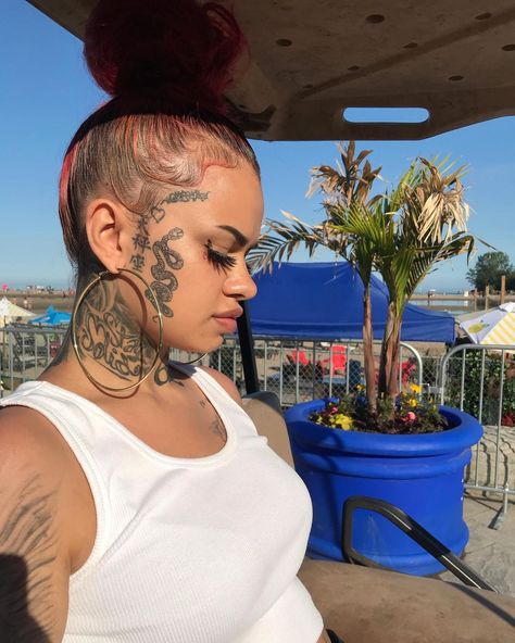 𝙌𝙥✰’s Instagram profile post: “Welcome to my bad side 😭” Small Face Tattoos, Face Tats, Face Tattoos For Women, Side Face, Beautiful Tattoos For Women, Blackout Tattoo, Half Sleeve Tattoos For Guys, Facial Tattoos, My Bad