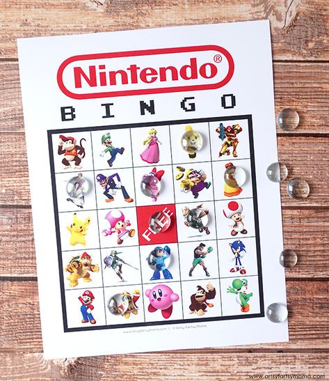 Free Printable Nintendo Bingo #freeprintable #printable #kids #nintendo #kidsactivities  #2DSXL Mario Game Over Printable, Bowser Free Printable, Video Game Stem Activities, Mario Party Games For Kids, Mario Activities For Kids, Mario Bingo, Nintendo Crafts, Nintendo Birthday Party, Nintendo Birthday