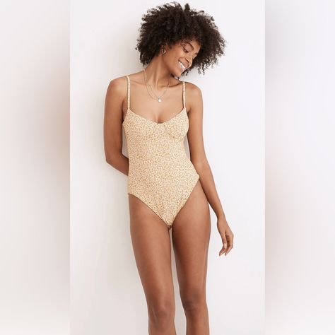 New With Tags. Never Worn. Sustainable And Swim-Ready, Our Madewell Second Wave Collection Comes In Eco-Friendly Fabrics. Made Of Textural (And Vintage-Y) Floral Fabric. Gold Cream, Floral Jacquard, Eco Friendly Fabric, Cream And Gold, Floral Fabric, Womens Swim, One Piece Swimsuit, Madewell, Eco Friendly