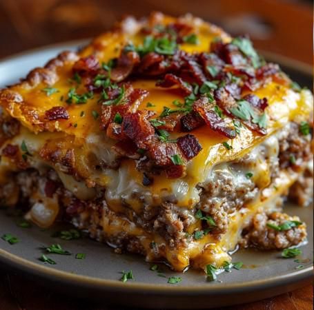 Cheesy Loaded Meatloaf Casserole – Naomi's Recipes Food Ideas For Family, Loaded Meatloaf Casserole, Loaded Meatloaf, Bbq Bacon Cheeseburger, Hamburger Dinner, Dinner Food Ideas, Casserole With Cheese, Cheesy Meatloaf, Meatloaf Casserole