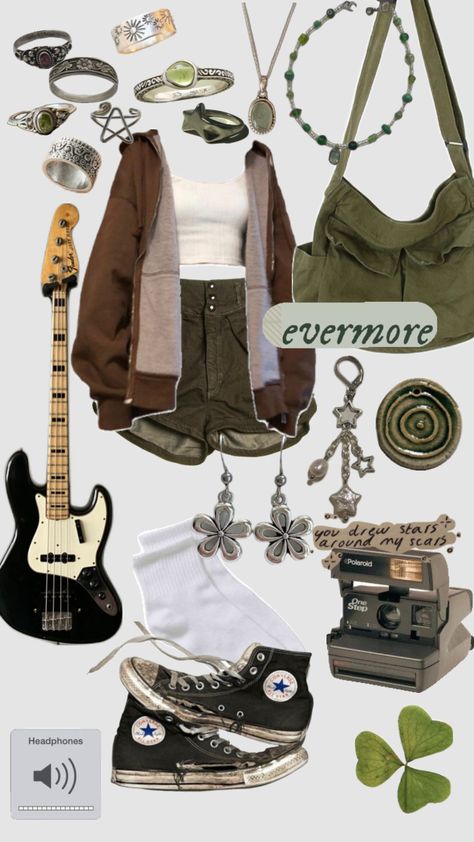 Sage Green Cottage Core Dress, Dark Green Grunge Outfit, Sage Green Converse Outfit Ideas, Cute Fits With Converse, How To Style Green Converse, Dark Green Converse Outfit, Green Converse Outfits, Green Converse Aesthetic, Agender Outfits