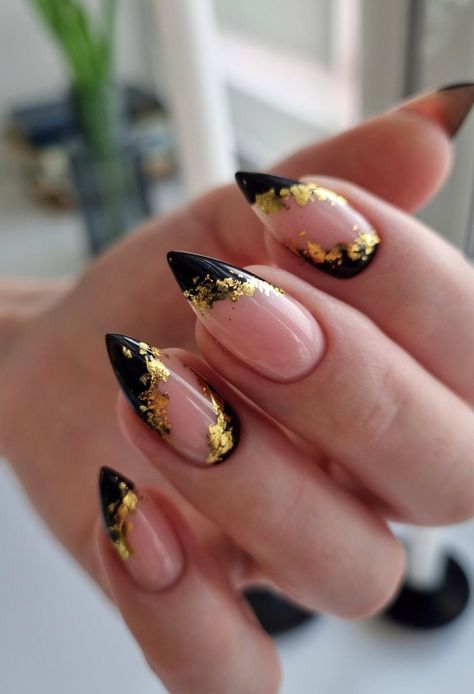 Black Acrylic Nail Designs, Unghie Sfumate, Graduation Nails, Black Acrylic Nails, Pumpkin Nails, Gold Nail, Her Nails, Dope Nail Designs, Dope Nails