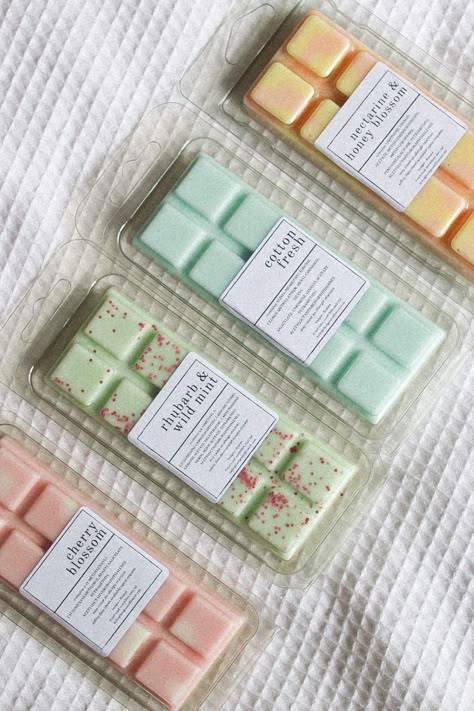 Packaging Wax Melts, Small Business Wax Melts, Wax Melt Packaging Ideas Eco, Wax Melts Ideas, Wax Melt Packaging Ideas, Aesthetic Wax Melts, Wax Melts Packaging Ideas, Cute Wax Melt Packaging, Spring Smells