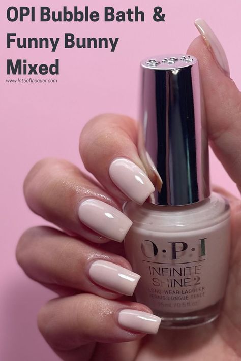 OPI Bubble Bath and Funny Bunny mixed together Nails Bubble Bath Funny Bunny, Funny Bunny And Bubble Bath Nails, Opi Bubble Bath And Funny Bunny, Funny Bunny Bubble Bath Nails, Bubble Bath And Funny Bunny Opi, Funny Bunny And Bubble Bath Opi, Funny Bunny And Bubble Bath, Bridal Checklist, Funny Bunny Opi