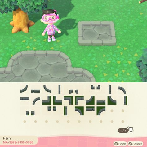 Animal Crossing Edge Path, Stone Path Edges Acnh, Acnh Stone Edge Path, Path Edge Animal Crossing, Stone Path Border Animal Crossing, Acnh Stone Edge, Stone Path Edge Animal Crossing, Animal Crossing Path Edges, Path Edges Acnh