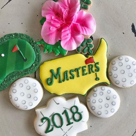 “A tradition unlike any other.” Happy Masters Sunday⛳️🏌️‍♂️🌸🏆 @cowtowncookieco Masters Cookies, Masters Birthday Party, Masters Party Ideas, Masters Golf Party, Golf Cookies, Masters Party, Golf Masters, The Masters Golf, Golf Theme Party