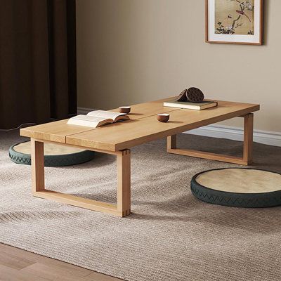 Made of all solid wood, beautiful texture, hard and wear-resistant wood, good gloss, not easy to crack deformation Size: 15.7" H x 47.2" L x 23.6" W | RARLON Wabi-sabi living room home tea table tatami simple modern coffee table Wood in Brown | 15.7 H x 47.2 W x 23.6 D in | Wayfair Modern Coffee Table Wood, Japanese Tea Table, Wabi Sabi Living Room, Dream Setup, Modern Wood Coffee Table, Coffee Table Brown, Apartment Vibes, Japanese Style House, Apartment House