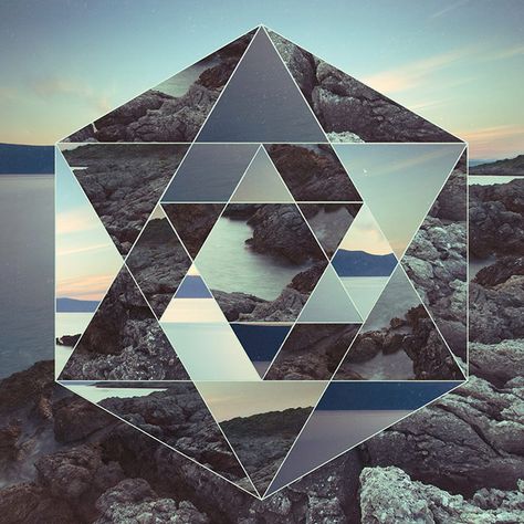 Video Tutorial: Geometric Collage using Illustrator & Photoshop Photoshop Collage Ideas, Double Exposure Photoshop Tutorial, Geometric Photo, Geometric Transformations, Distortion Art, Shape Photography, Double Exposure Photoshop, Cityscape Landscape, Landscape Collage