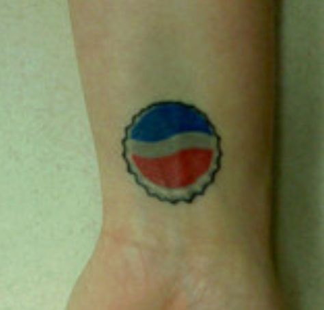 Bottle cap tattoo. totally would get this only cus everyone knows I love pepsi. hhaha Bottle Cap Tattoo, Pepsi Bottle, Cap Tattoo, Bottle Tattoo, Pepsi Cola, Bible Quote, Everyone Knows, Bottle Cap, Old And New