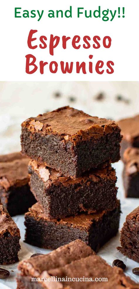 Espresso Brownies Recipe, Brownies With Espresso, Chocolate Cheesecake Brownies, Dark Chocolate Cheesecake, Espresso Brownies, Coffee Brownies, Moist Brownies, Brownies Recipe Homemade, Coffee Ingredients