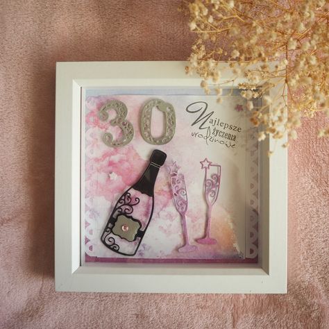 Shadow box frame, gift ideas, sizzix big shot 30th Birthday Shadow Box Ideas, 30th Birthday Glass Ideas, Anniversary Shadow Box Cricut, 40th Birthday Glass Ideas, Sister Shadow Box Cricut Svg, Sizzix Big Shot, 30th Birthday Gifts, Big Shot, Shadow Box Frames