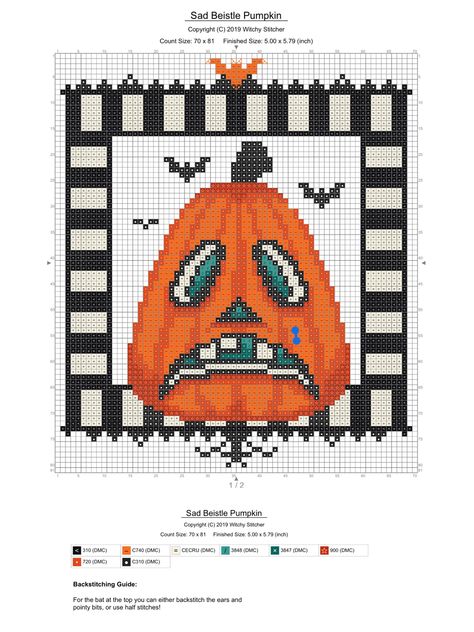 Witchy Stitcher, Halloween Cross Stitch Patterns, Halloween Cross Stitches, Theme Halloween, Cross Stitch Pattern, Stitch Pattern, Stitch Patterns, Cross Stitch Patterns, Free Pattern