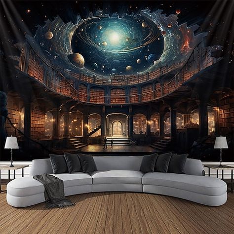 Forest Room Ideas, Secret Rooms In Houses, Green Sofa Living, Forest Room, Landscape Tapestry, Large Tapestry, Luxe Bedroom, Interactive Walls, Fantasy Rooms