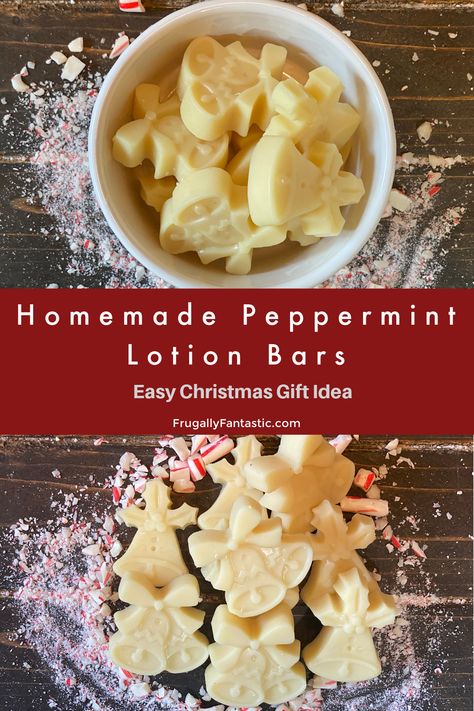 Homemade Peppermint Lotion Bars FrugallyFantastic.com Bath Melts Diy, Peppermint Lotion, Homemade Lotion Bars, Homemade Gingerbread, Favorite Christmas Recipes, Homemade Holiday Gifts, Lotion Recipe, Gingerbread Diy, Diy Spices