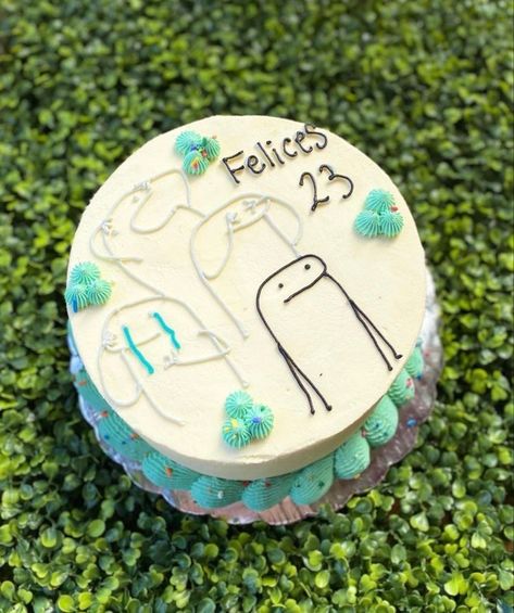 Flork Cake, Meme Cake, Cake Meme, 22nd Birthday Cakes, Pastel Cakes, Funny Birthday Cakes, Mini Cakes Birthday, Creative Birthday Cakes, Simple Birthday Cake